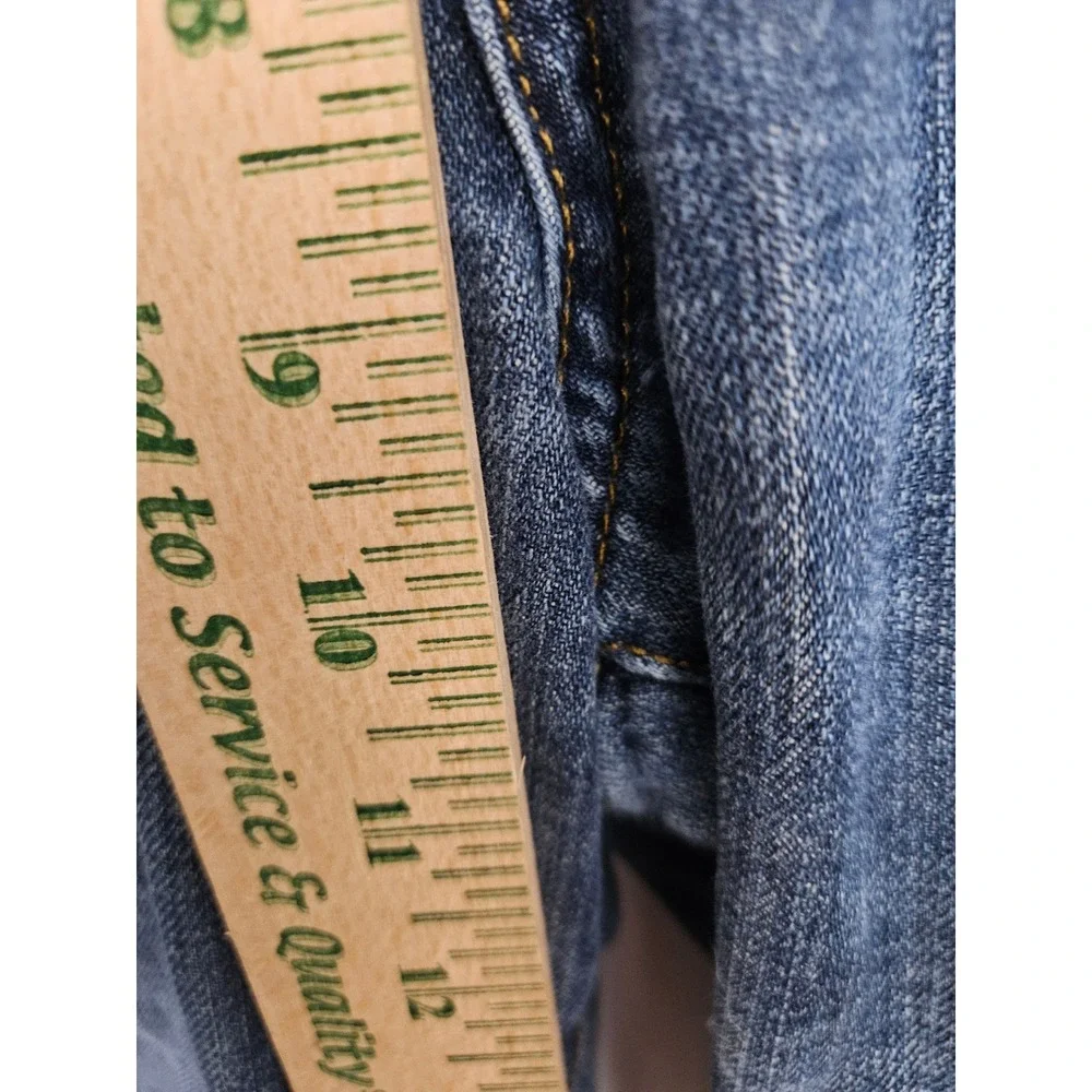 Rock & Republic Mens Straight Leg Jeans Medium Wash Distressed Blue 34x34